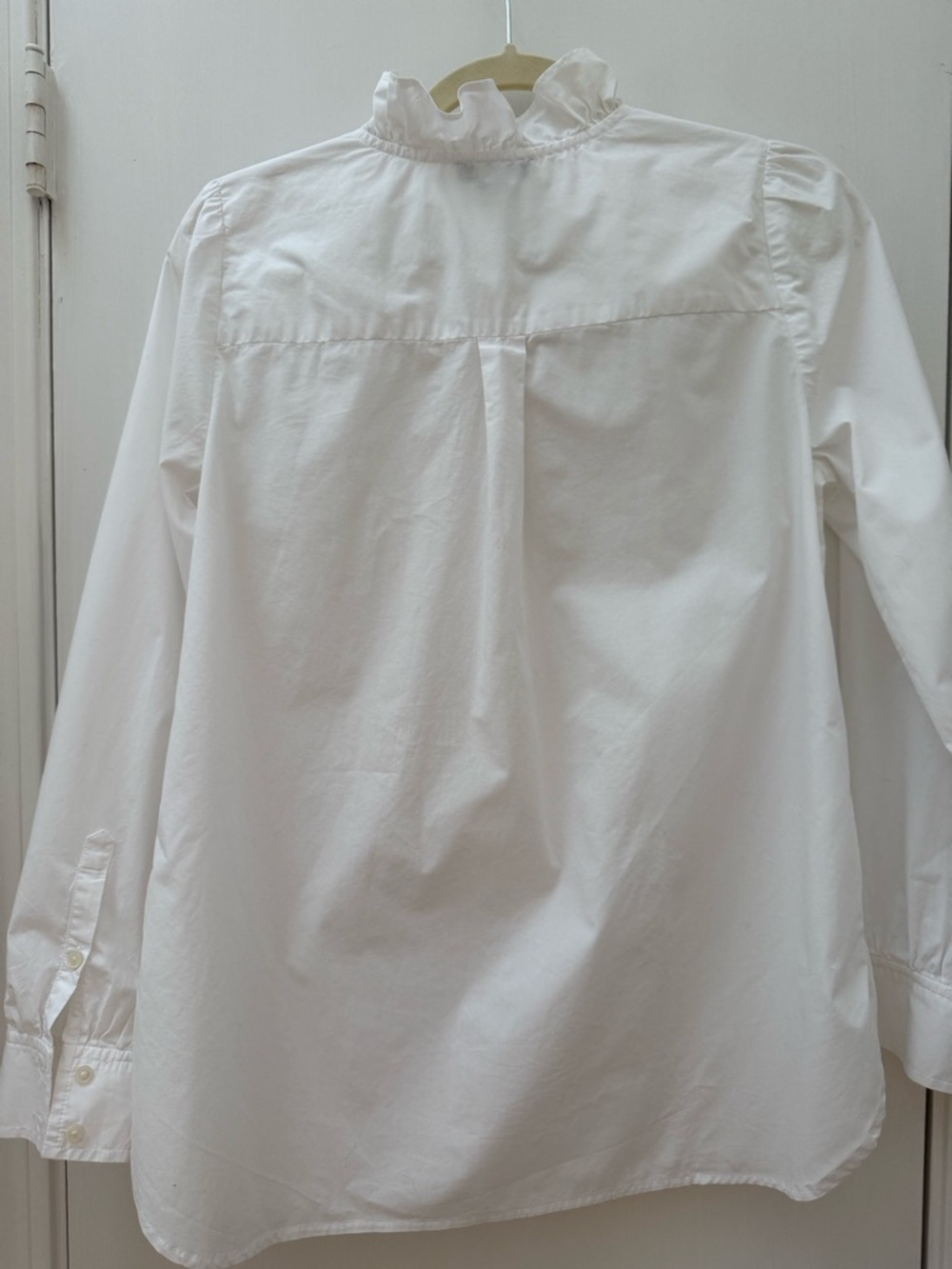 J. Crew White Ruffle Collar Popover Shirt, Size S - Picture 3 of 7